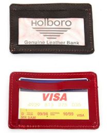 12 Pieces Slim Line Credit Card Wallet - Leather Wallets
