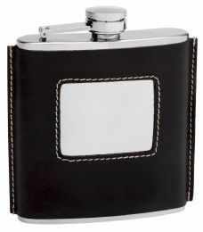 6 of Hip Flask Holding 6 oz 1920's Design Black Finish