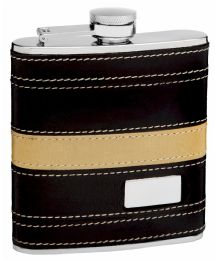 6 of Genuine Leather Hip Flask Holding 6 oz Pocket Size