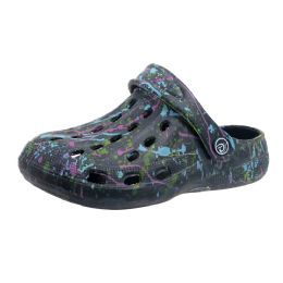 18 pieces Unisex Splatter Clog Black - Women's Sandals