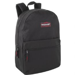24 Pieces 17-Inch Trailmaker Classic Backpack Black - Backpacks 17"