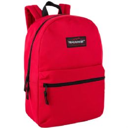 24 Pieces 17-Inch Trailmaker Classic Backpack Red - Backpacks 17"
