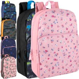 24 Pieces 17-Inch Printed Backpack - Backpacks 17"