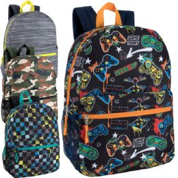 24 Pieces 17-Inch Printed Backpack - Backpacks 17"