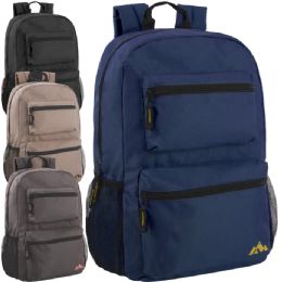 24 Pieces 17-Inch Multi Pocket Bungee Backpack - 3 Girl Colors - Backpacks 17"