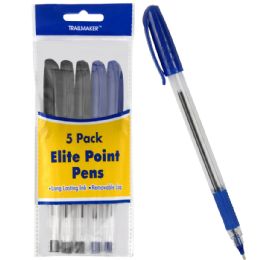 100 Pieces Elite Point Grip Pen 5-Pack - Pens