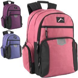 24 of 18-Inch Reflective Multi Pocket Backpack With Laptop Section - 3 Girl Colors
