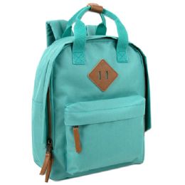 24 of 12-Inch Squared Mini Backpack With Twin Handle - 8 Colors Green