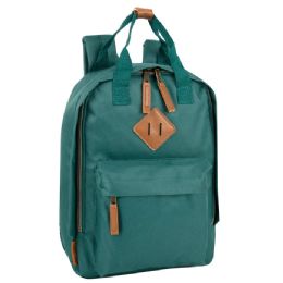 24 Pieces 12-Inch Squared Mini Backpack With Twin Handle - 8 Colors Kale - Backpacks 15" or Less