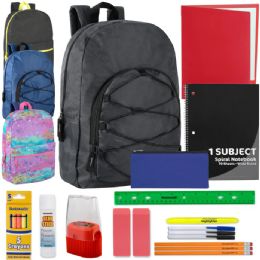 24 of 18-Inch Dome Backpack With 20-Piece School Supplies Kit - 4 Colors