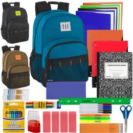 12 of Trailmaker 18-Inch Daisy Chain TwO-Tone Backpack With 45-Piece School Supply Kit - Boys
