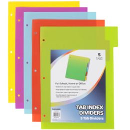 100 of Tab Index Plastic Dividers 5-Pack