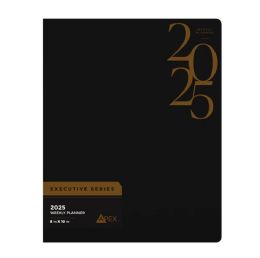 24 Wholesale 2025 Weekly Planner 8x10 Black Burgundy Brown