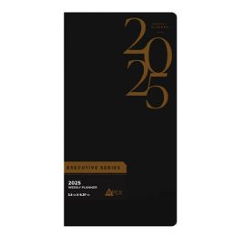 48 Wholesale 2025 Weekly planner 3x6" Black Burgundy Brown