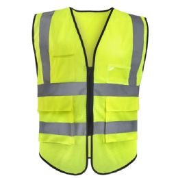 20 Pieces Deluxe Adult High Visibility Safety Vest With Clear ID Pocket - Safety Items