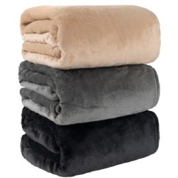 24 of Cozy Luxe Large Throw Blankets 80 X 60in Black