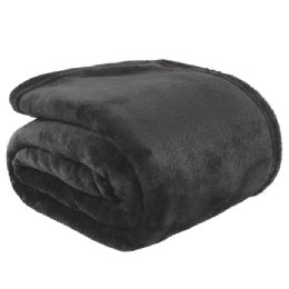 24 Pieces Cozy Luxe Large Throw Blankets 80 X 60in Black - Fleece & Sherpa Blankets