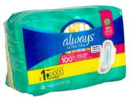 12 Pieces Always Ultra Thin Maxi Pads With Wings Size 1- 22 ct - Personal Care Items