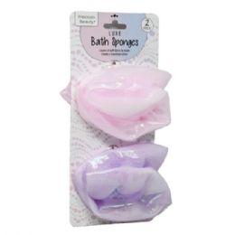 18 pieces Precision Beauty 2 -count Luxe Bath Sponges In Pink And Purple - Loofahs & Scrubbers