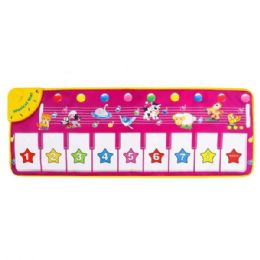 5 pieces Piano Keyboard 39.5inch Interactive Music Touch Play Mat In Pink Design - Musical Toys