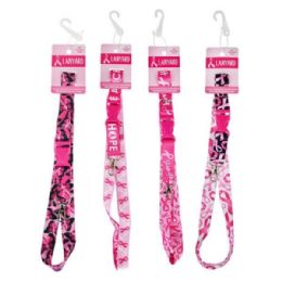 36 pieces Pink Lanyard With Detachable Buckle In Assorted Pink Bca Designs - ID Holders