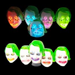 12 of Led Light Up Joker Mask Assorted