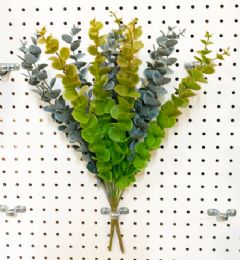 12 of Plastic Imitation Green Leaves Assorted 12pc Pack