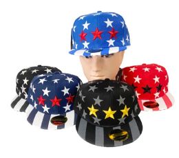 12 Pieces USA Stars and Stripes Flat Bill Hats - 4th Of July
