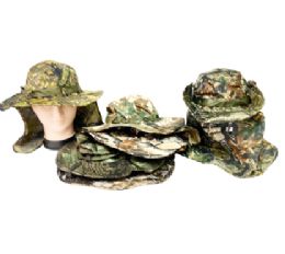 12 of Camo Fishing Hat With Neck Cover Assorted