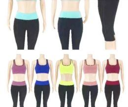 12 of Ladies Two-Piece Set Top and Knee-Length Leggings