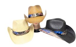 12 Pieces USA Eagle Wings Cowboy Hats - Cowboy & Boonie Hat
