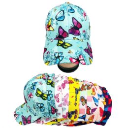 12 Packs Kids Butterfly Baseball Hat Assorted 12pc Pack - Sun Hats