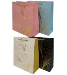 96 Pieces WAVE DESIGN LG GIFT BAG PREMIUM STAMP - Gift Bags Everyday