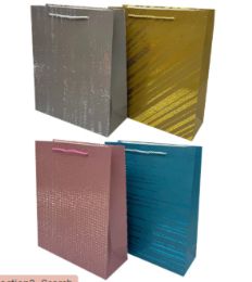 96 Pieces Abstract Design Lg Gift Bag Premium - Gift Bags Hologram