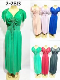 Ladies Long Dress Solid Color
