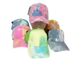 Plain Tie Dye Summer Baseball Hats 12pc Pack