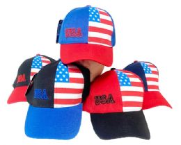 12 Packs USA Baseball Hat 12pc Pack - Baseball Caps & Snap Backs