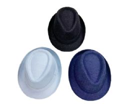 12 Packs Solid Fedora Hat 12pc Pack - Winter Sets Scarves , Hats & Gloves