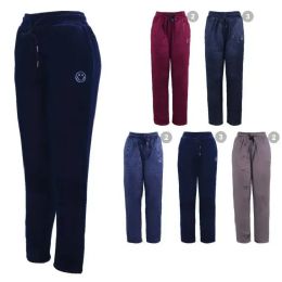 12 Pieces Smiley Face Fur Lined Corduroy Winter Pants - Womens Sweatpants For Donation