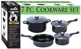 6 Pieces 7-Pc. Non-Stick Cookware Set - Black - Pots & Pans