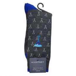 30 pieces Rockport Mens Crew Sock In Charcoal With Martini Theme In Sizes 8-12 - Store