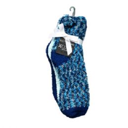 12 pieces Xoxo 3 Pack Ladies Assorted Blue Cozy Fuzzy Socks In Size 4-10 - Store