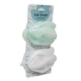 18 pieces Precision Beauty 2 Pack Luxe Bath Sponges In Green And White - Store