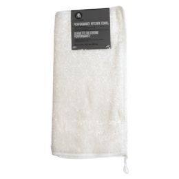 4 pieces Performance Kitchen Towel Bamboo White 18 X 12 Peggable - Kitchen Towels