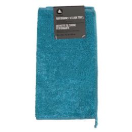 4 pieces Performance Kitchen Towel Bamboo Teal 18 X 12 Peggable - Kitchen Towels