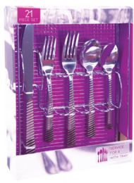 8 of 20 Pc Heavy Weight Stainless Steel Cutlery Set With Tray