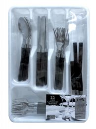 6 of 23 Piece Stainles Steel Cutlery Set With Tray Asst Colors