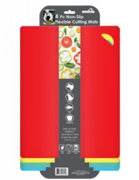 24 Wholesale 4 Pc NoN-Slip Flexible Cutting Mats 11.4in X 7.5in