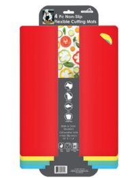 18 Wholesale 4 Pc NoN-Slip Flexible Cutting Mats 15in X 11.4in