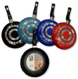 12 Pieces 22cm NoN-Stick Colored Fry Pan Asstd Colors - Pots & Pans